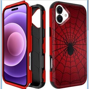 Red Spider Web Design Phone Case